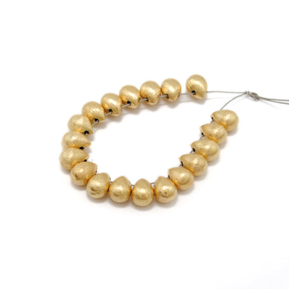 Solid 18K Yellow Gold Teardrop Spacer Beads, Minimalist Jewelry Making Supply 1pc