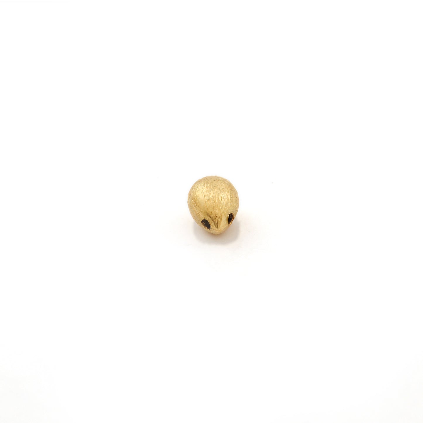 Solid 18K Yellow Gold Teardrop Spacer Beads, Minimalist Jewelry Making Supply 1pc