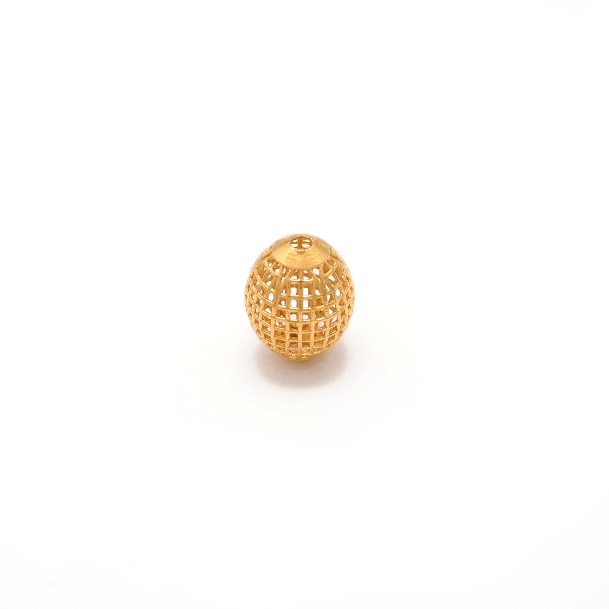 18K gold handmade designer oval bead, elegant jewelry finding for DIY making, ideal for necklaces, bracelets, and custom designs