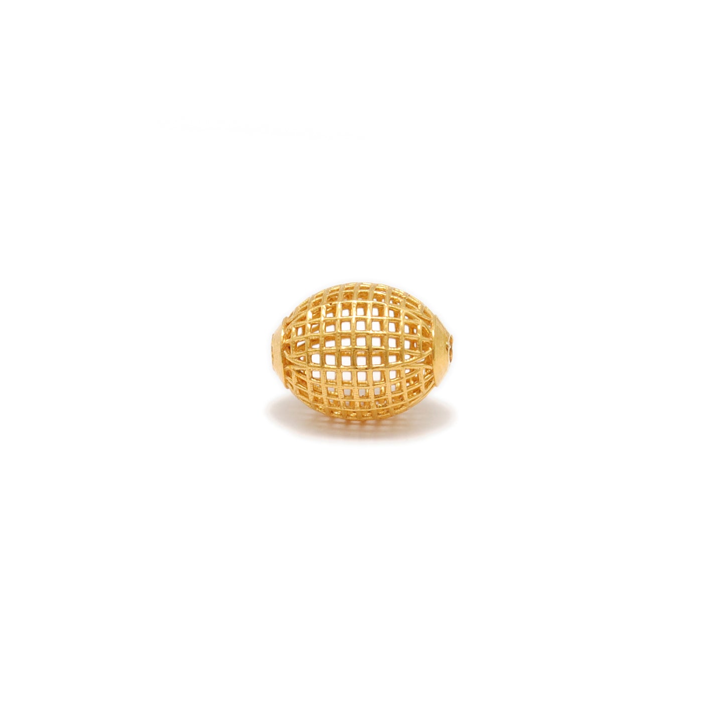 18K gold handmade designer oval bead, elegant jewelry finding for DIY making, ideal for necklaces, bracelets, and custom designs