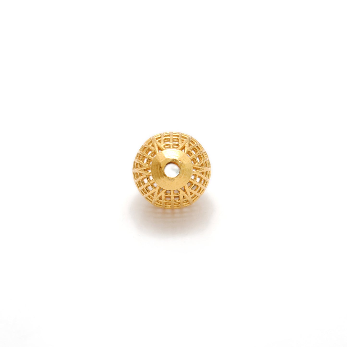 18K gold handmade designer oval bead, elegant jewelry finding for DIY making, ideal for necklaces, bracelets, and custom designs