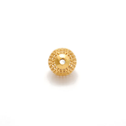 18K gold handmade designer oval bead, elegant jewelry finding for DIY making, ideal for necklaces, bracelets, and custom designs
