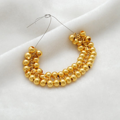 18K Solid Gold Dangling Ball Charm Bead – Handmade Jewelry Finding (1pc)