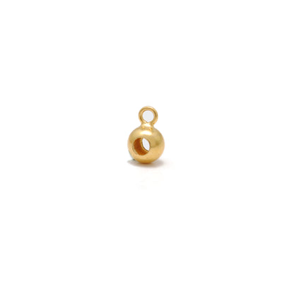 18K Solid Gold Dangling Ball Charm Bead – Handmade Jewelry Finding (1pc)