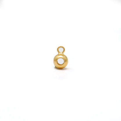 18K Solid Gold Dangling Ball Charm Bead – Handmade Jewelry Finding (1pc)