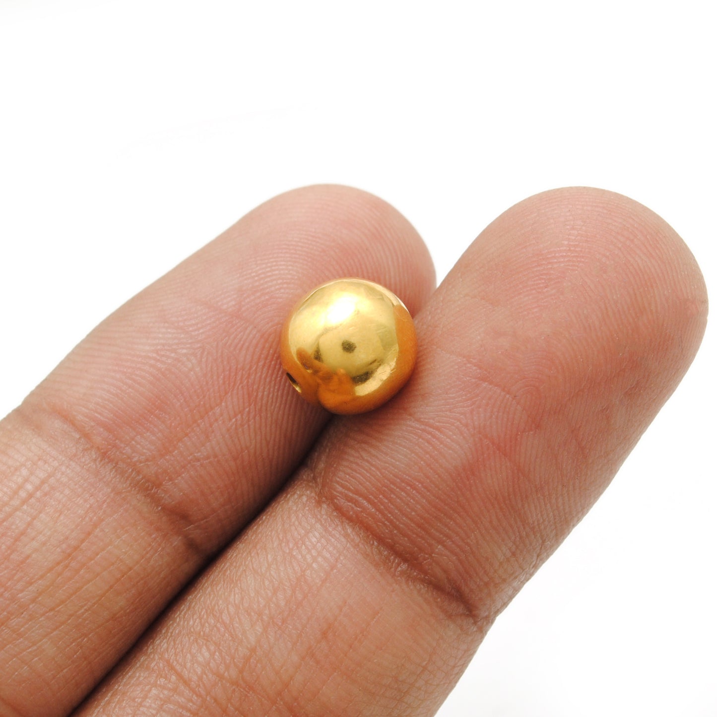 9mm Solid 18k Gold Round Ball Beads DIY Craft For Necklace Bracelet