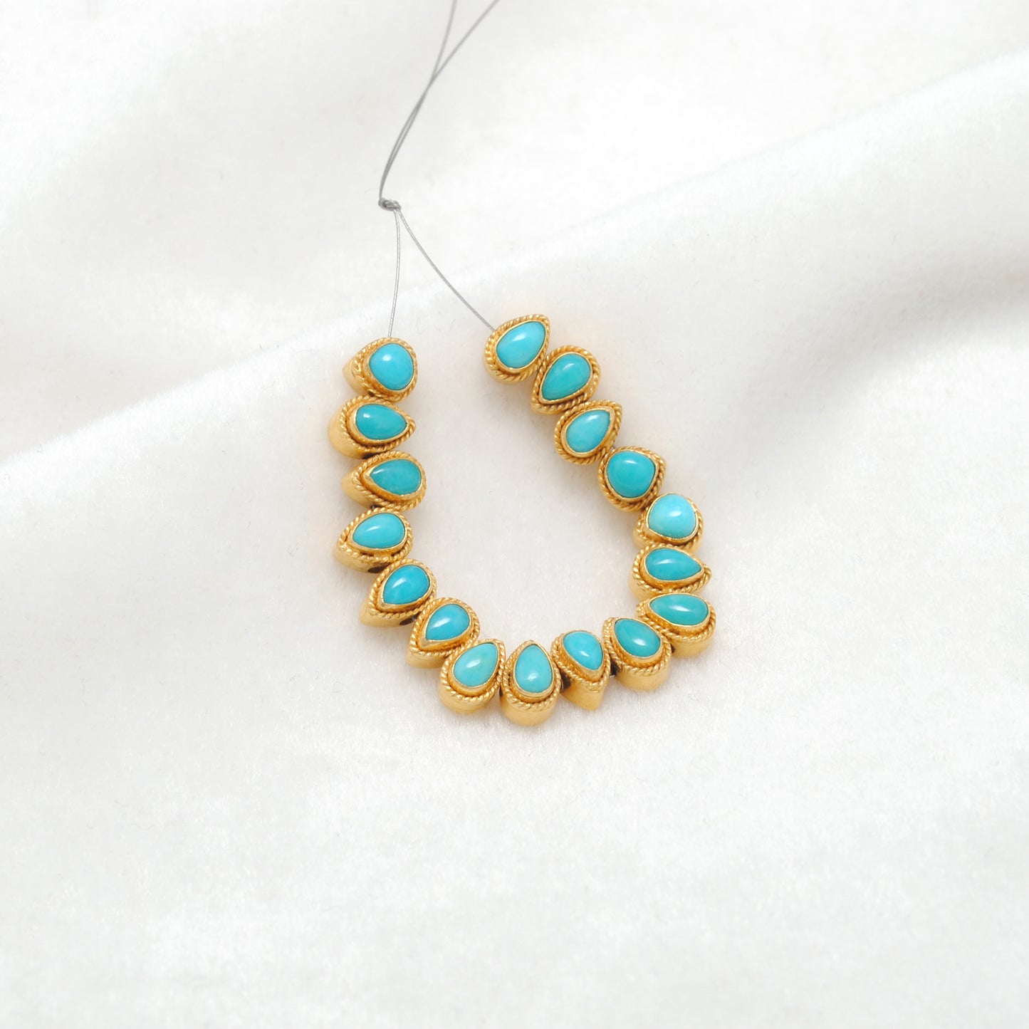 18K solid gold spacer bead studded with stone, elegant jewelry finding for DIY craft, ideal for bracelets and necklaces