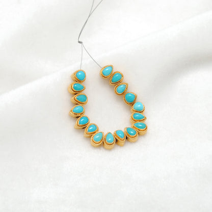 18K solid gold spacer bead studded with stone, elegant jewelry finding for DIY craft, ideal for bracelets and necklaces