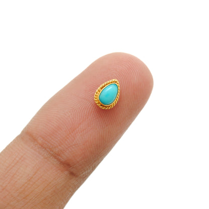 18K solid gold spacer bead studded with stone, elegant jewelry finding for DIY craft, ideal for bracelets and necklaces