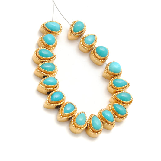18K solid gold spacer bead studded with stone, elegant jewelry finding for DIY craft, ideal for bracelets and necklaces