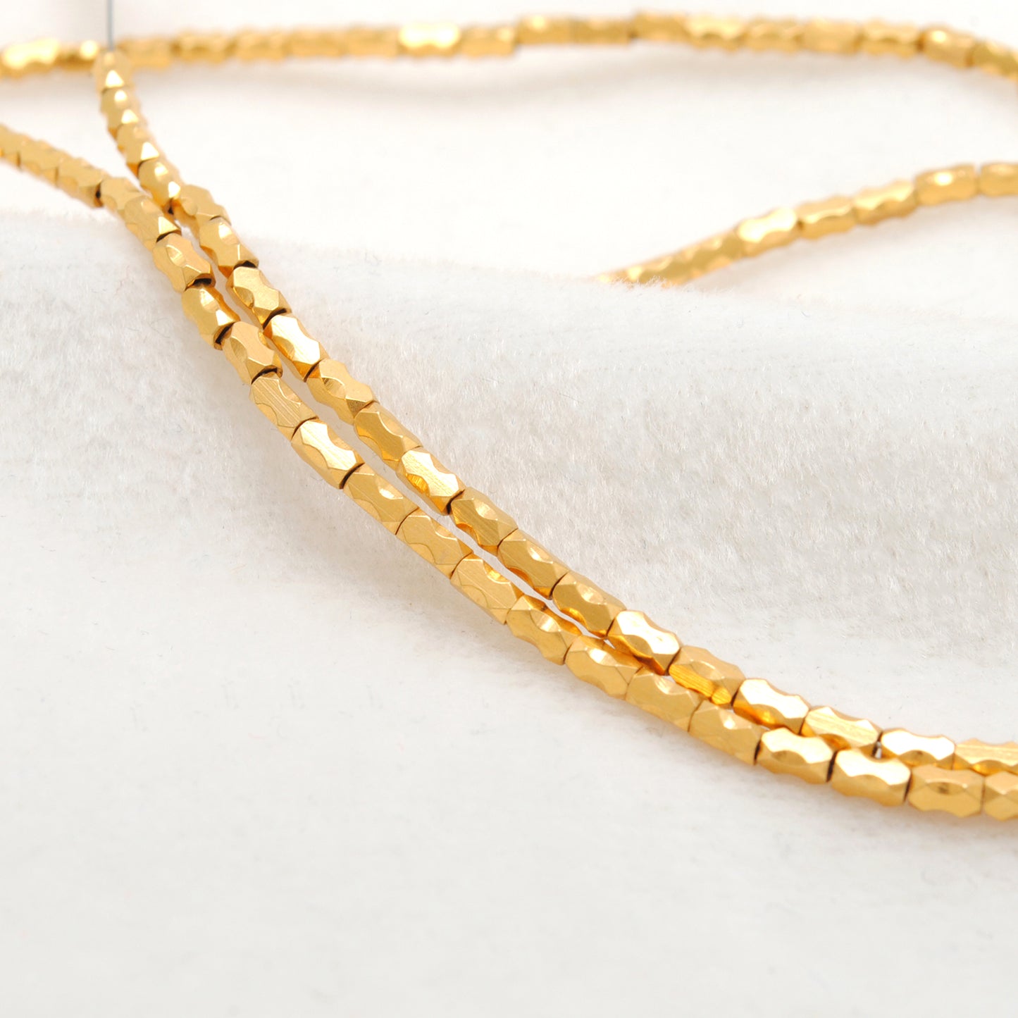 18K Solid Gold Beads Findings – DIY Jewelry Making for Necklace & Bracelet (Pack of 4)
