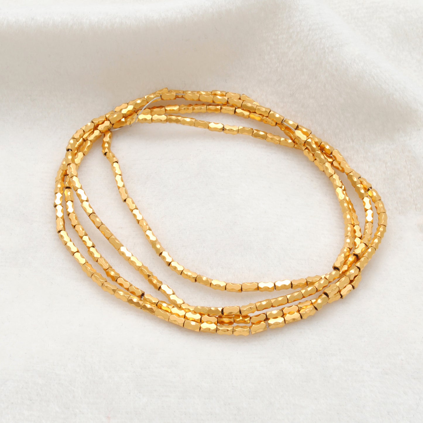 18K Solid Gold Beads Findings – DIY Jewelry Making for Necklace & Bracelet (Pack of 4)