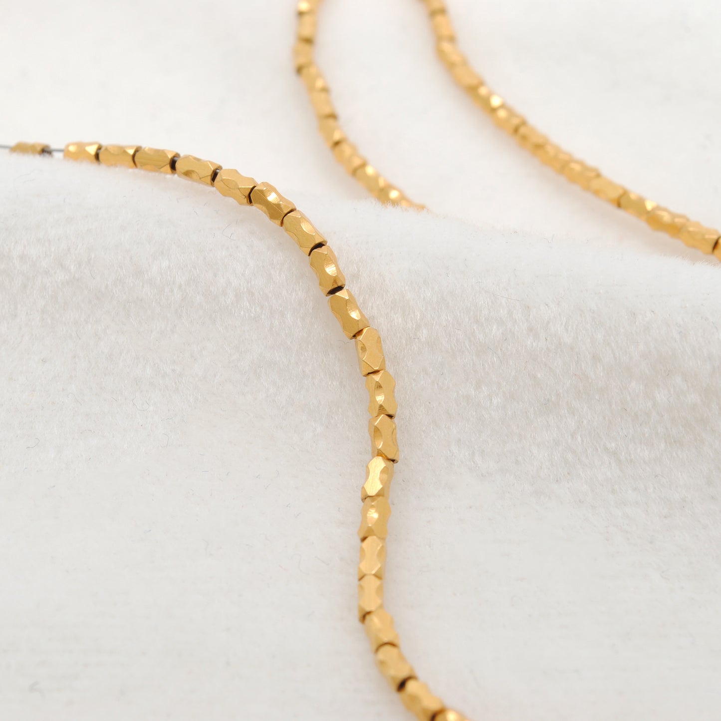 18K Solid Gold Beads Findings – DIY Jewelry Making for Necklace & Bracelet (Pack of 4)
