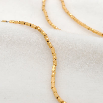 18K Solid Gold Beads Findings – DIY Jewelry Making for Necklace & Bracelet (Pack of 4)