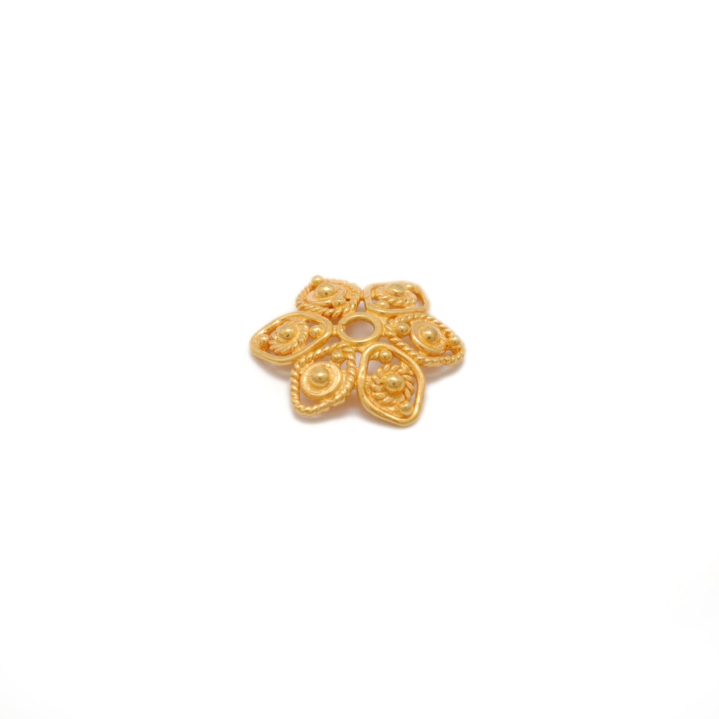 Filigree 18k Gold Beads Cap Flower DIY Craft Findings 1Pc