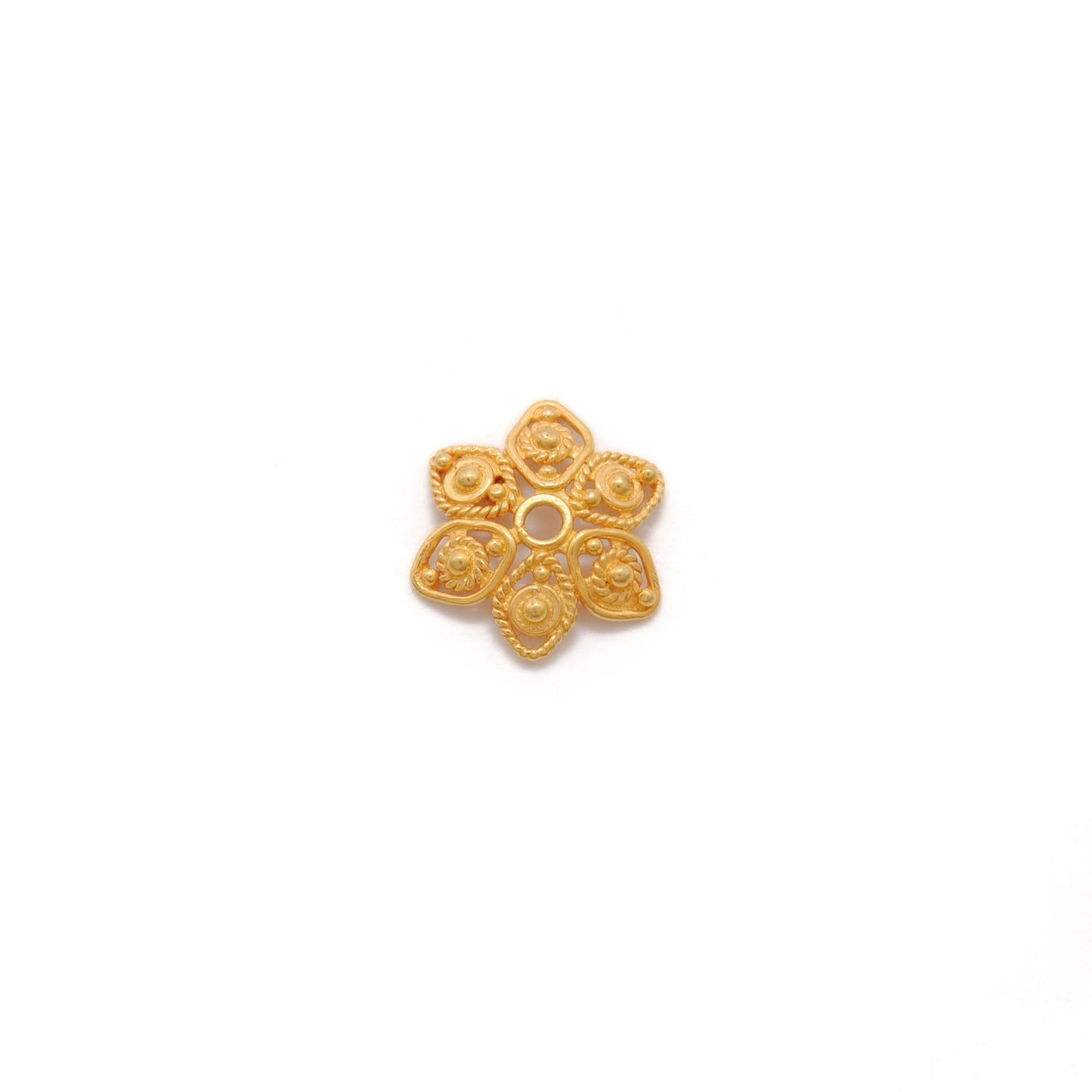 Filigree 18k Gold Beads Cap Flower DIY Craft Findings 1Pc