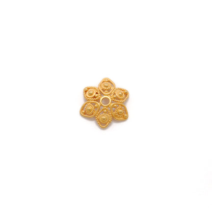 Filigree 18k Gold Beads Cap Flower DIY Craft Findings 1Pc