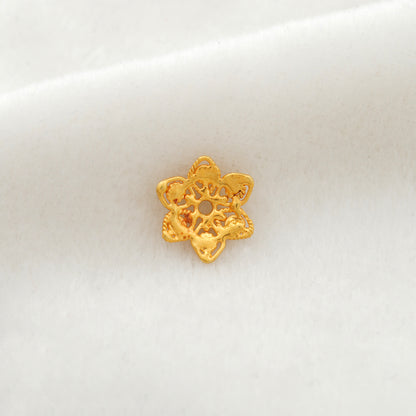 Filigree 18k Gold Beads Cap Flower DIY Craft Findings 1Pc