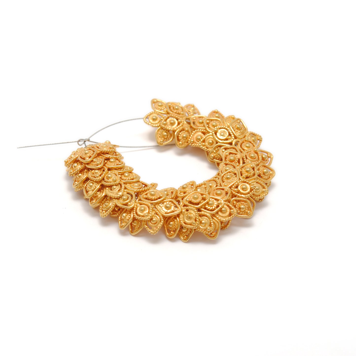 Filigree 18k Gold Beads Cap Flower DIY Craft Findings 1Pc