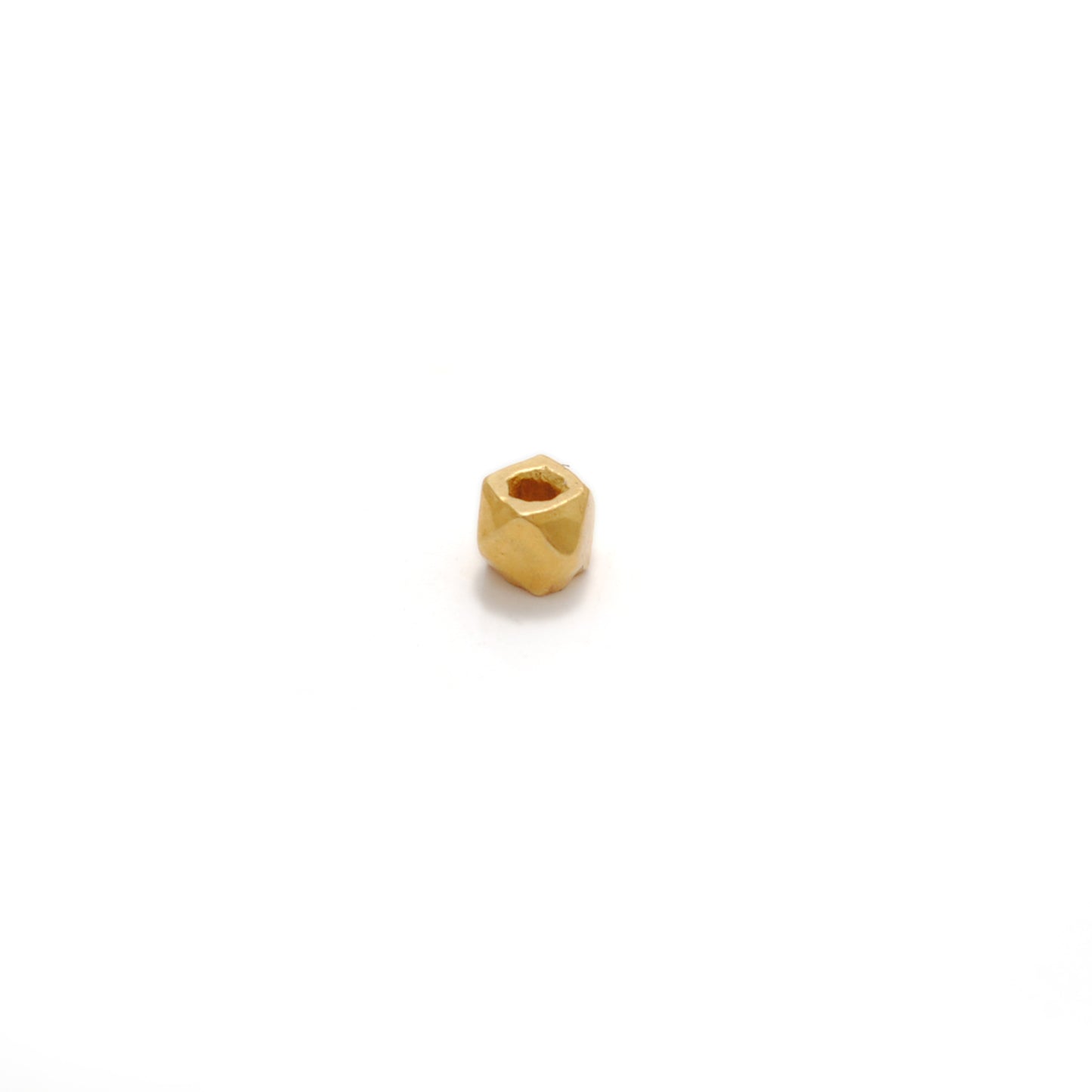 3mm 18K solid yellow gold diamond cut spacer beads, faceted finish for sparkle, jewelry making supply pack of 2