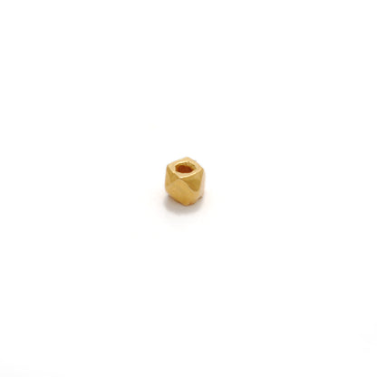 3mm 18K solid yellow gold diamond cut spacer beads, faceted finish for sparkle, jewelry making supply pack of 2