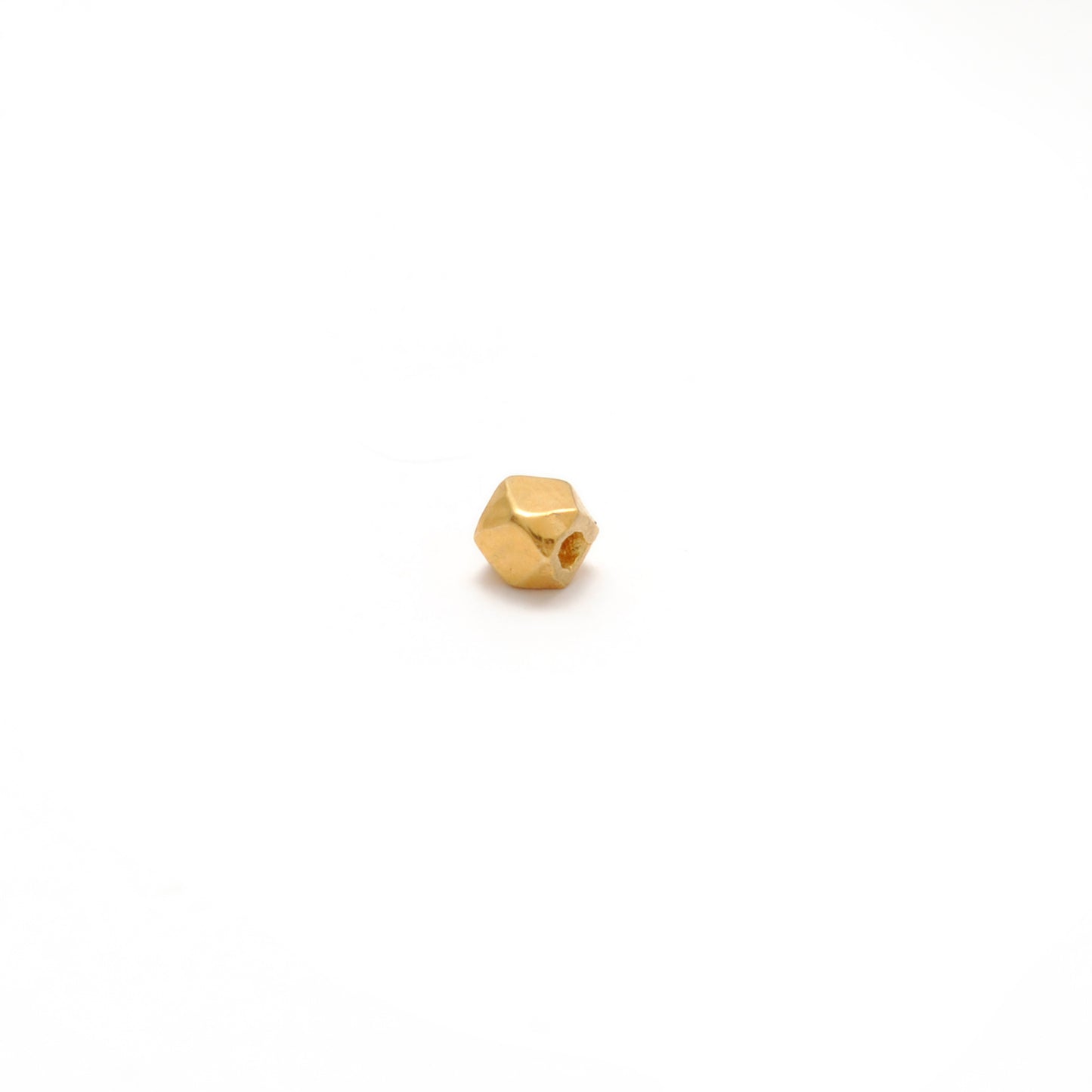 3mm 18K solid yellow gold diamond cut spacer beads, faceted finish for sparkle, jewelry making supply pack of 2
