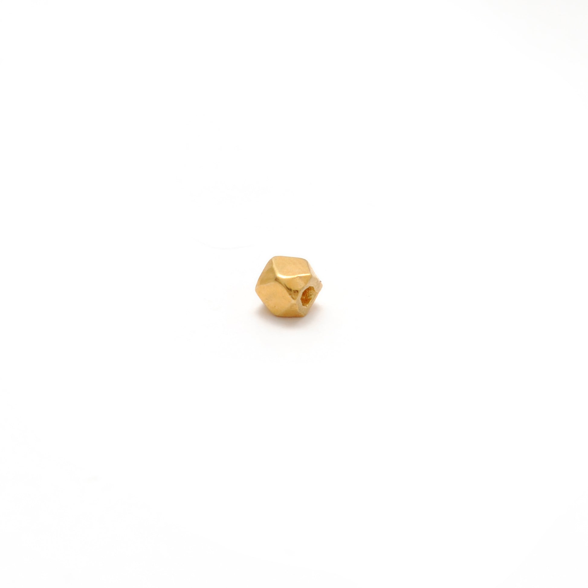 3mm 18K solid yellow gold diamond cut spacer beads, faceted finish for sparkle, jewelry making supply pack of 2