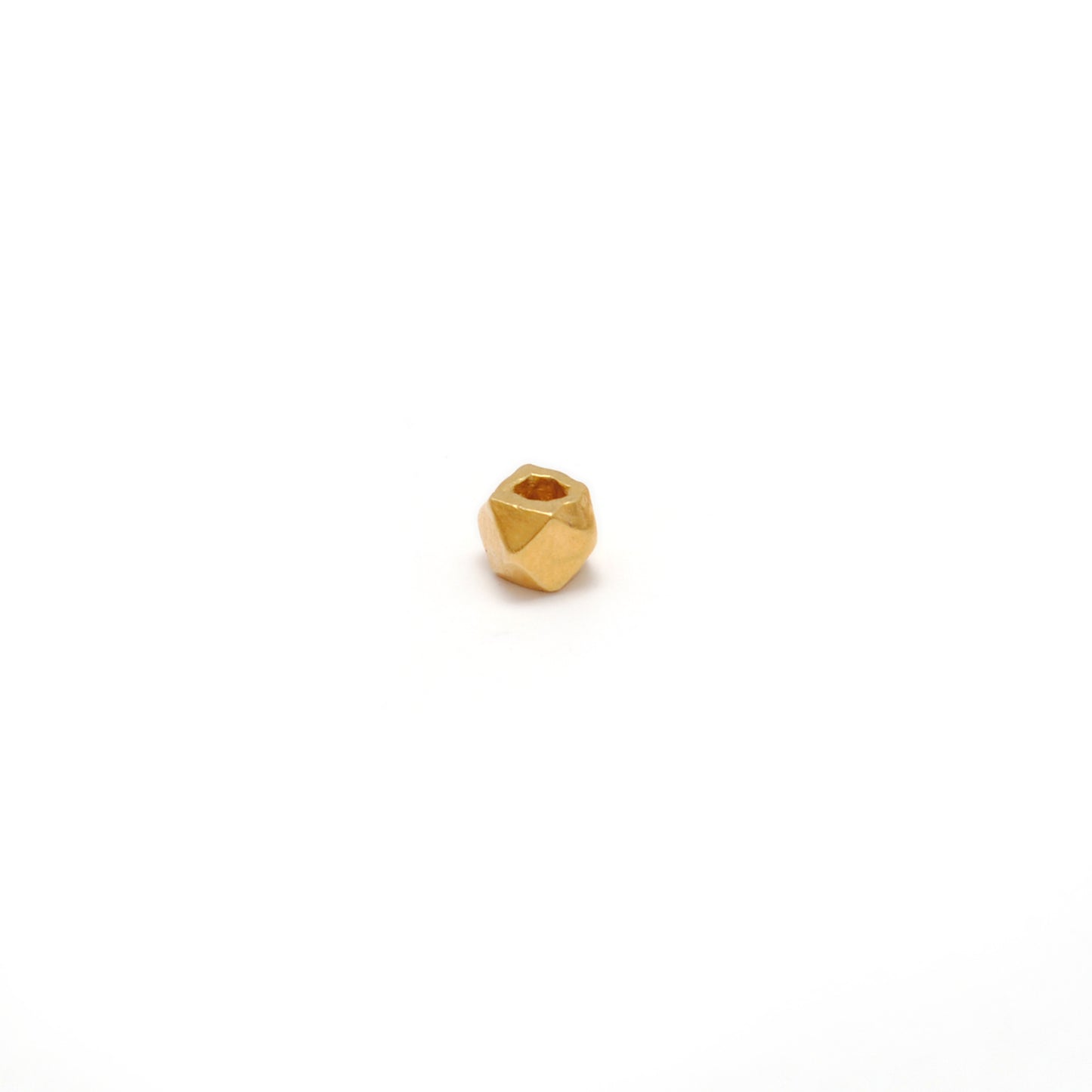 3mm 18K solid yellow gold diamond cut spacer beads, faceted finish for sparkle, jewelry making supply pack of 2