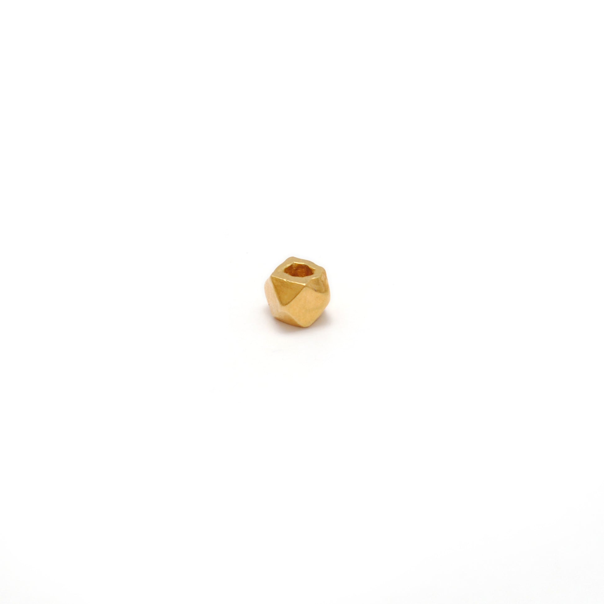 3mm 18K solid yellow gold diamond cut spacer beads, faceted finish for sparkle, jewelry making supply pack of 2
