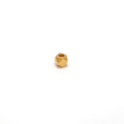 3mm 18K solid yellow gold diamond cut spacer beads, faceted finish for sparkle, jewelry making supply pack of 2