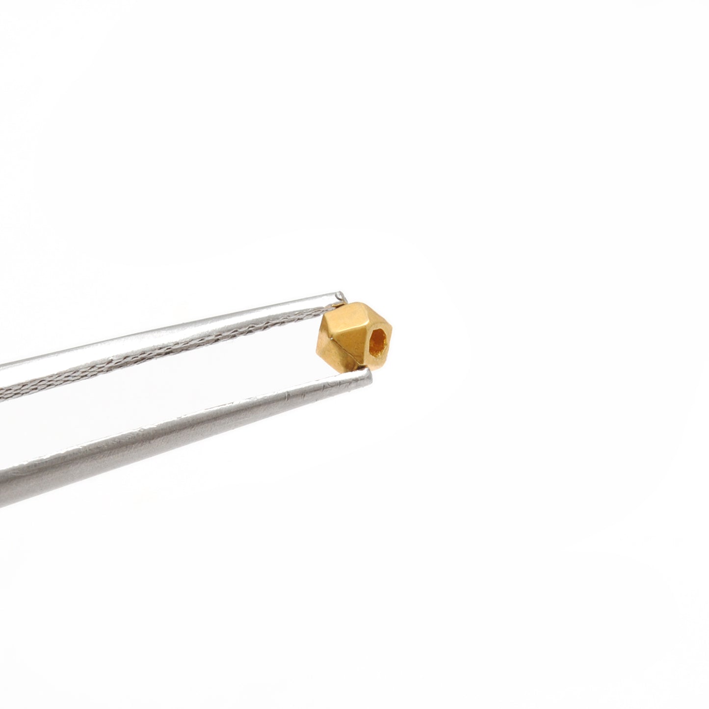 3mm 18K solid yellow gold diamond cut spacer beads, faceted finish for sparkle, jewelry making supply pack of 2
