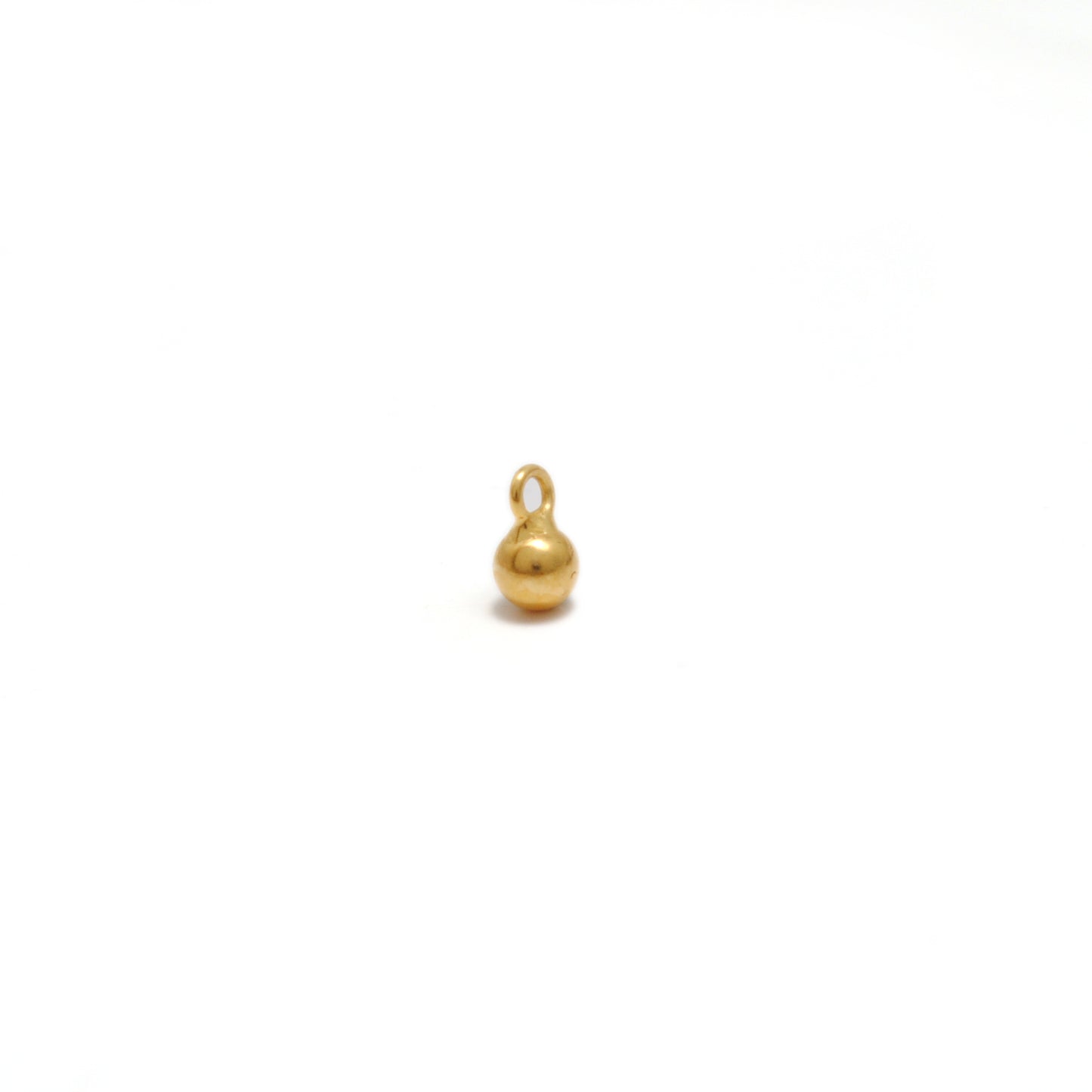 Dangling Ball Charm 18K Solid Gold Gold Bead Finding for Necklace Pack Of 4