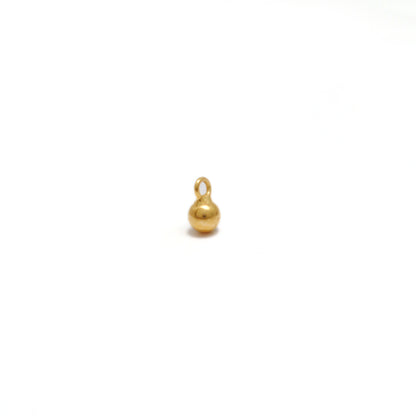 Dangling Ball Charm 18K Solid Gold Gold Bead Finding for Necklace Pack Of 4