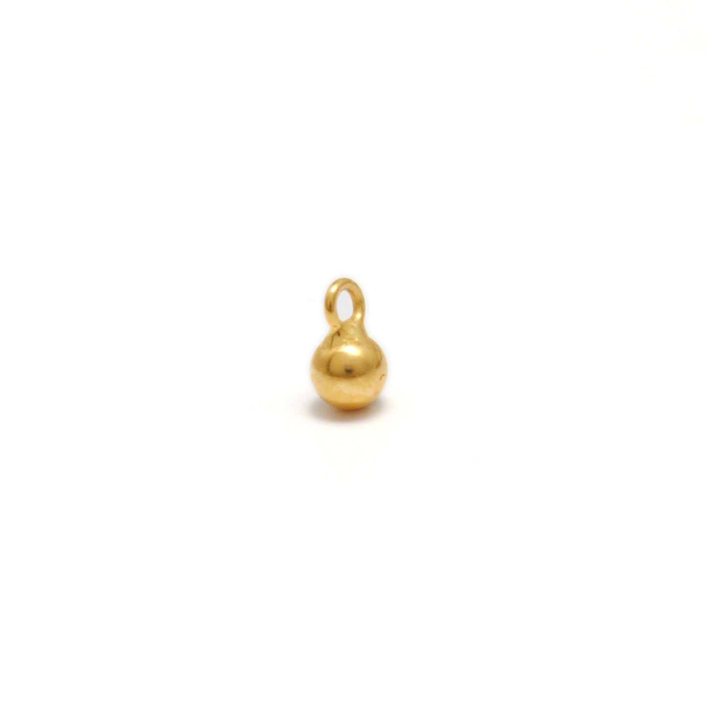 Dangling Ball Charm 18K Solid Gold Gold Bead Finding for Necklace Pack Of 4