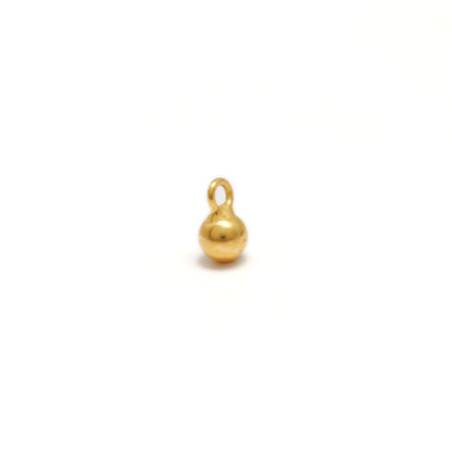 Dangling Ball Charm 18K Solid Gold Gold Bead Finding for Necklace Pack Of 4