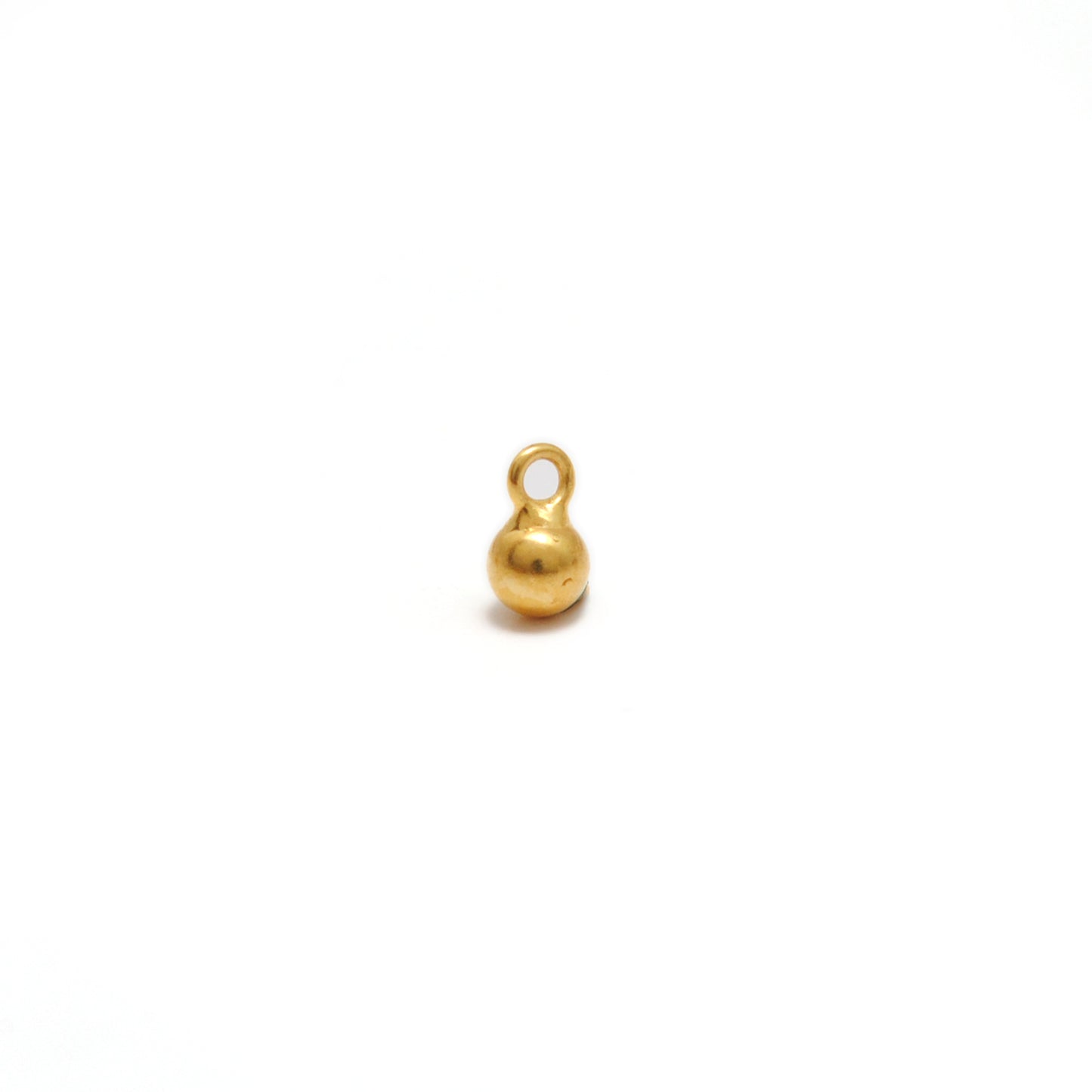 Dangling Ball Charm 18K Solid Gold Gold Bead Finding for Necklace Pack Of 4