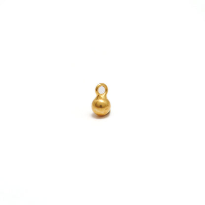 Dangling Ball Charm 18K Solid Gold Gold Bead Finding for Necklace Pack Of 4