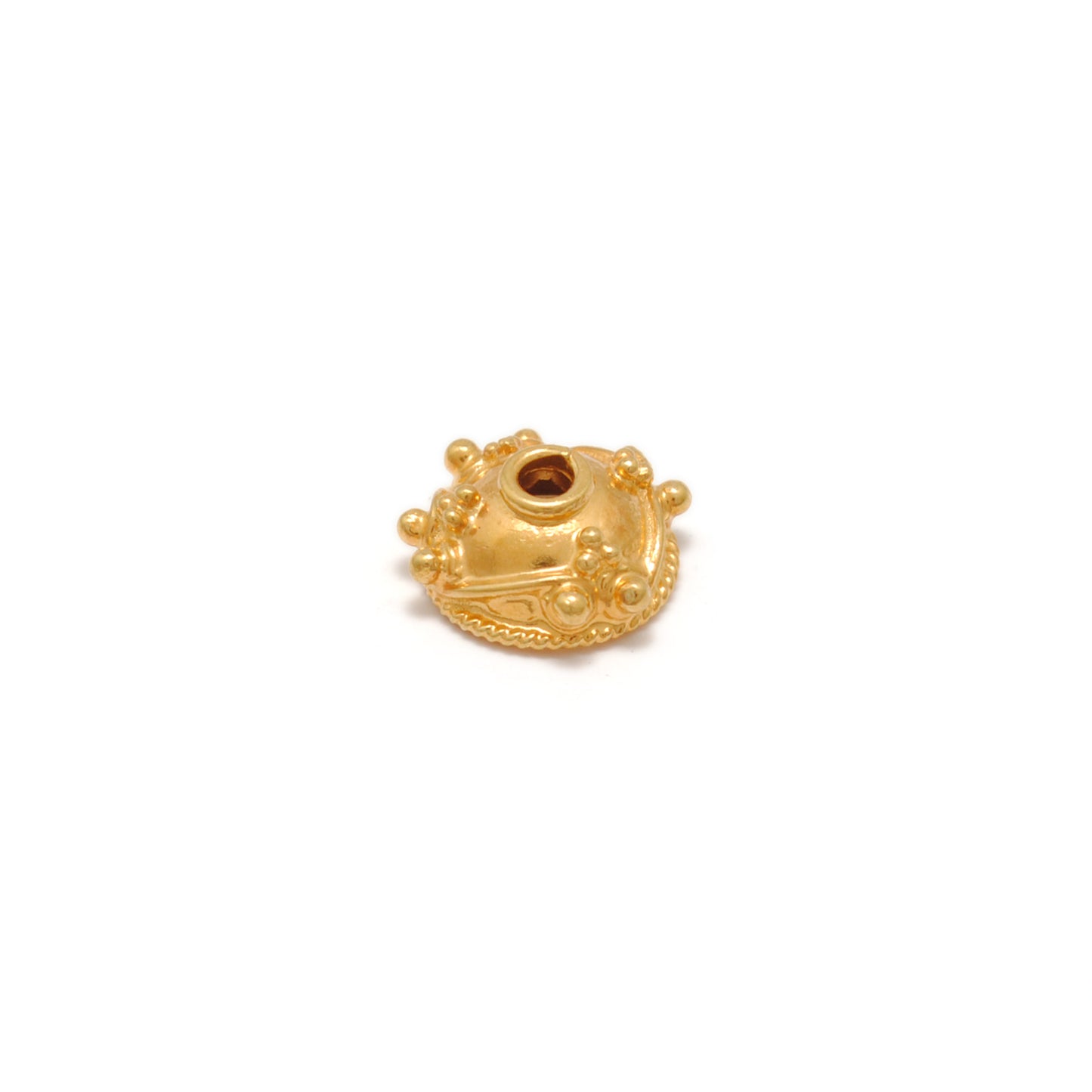 18K Gold Flower Bead Cap – Elegant Antique Jewelry Spacer End Cap