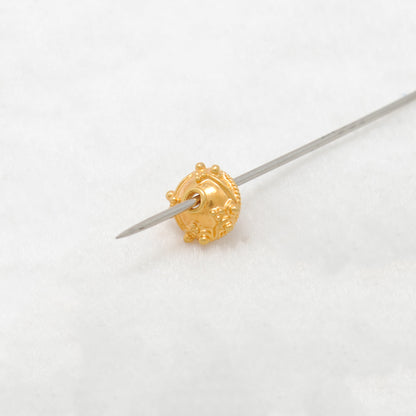 18K Gold Flower Bead Cap – Elegant Antique Jewelry Spacer End Cap
