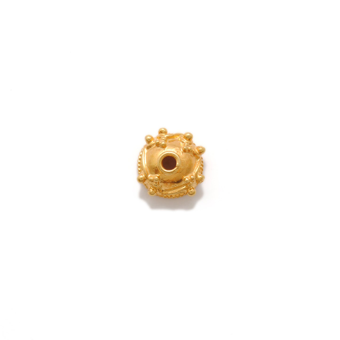 18K Gold Flower Bead Cap – Elegant Antique Jewelry Spacer End Cap