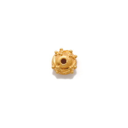 18K Gold Flower Bead Cap – Elegant Antique Jewelry Spacer End Cap