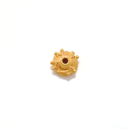 18K Gold Flower Bead Cap – Elegant Antique Jewelry Spacer End Cap