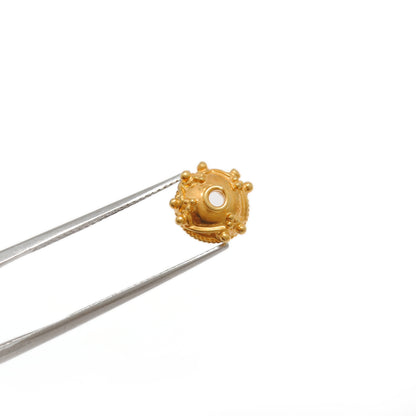 18K Gold Flower Bead Cap – Elegant Antique Jewelry Spacer End Cap