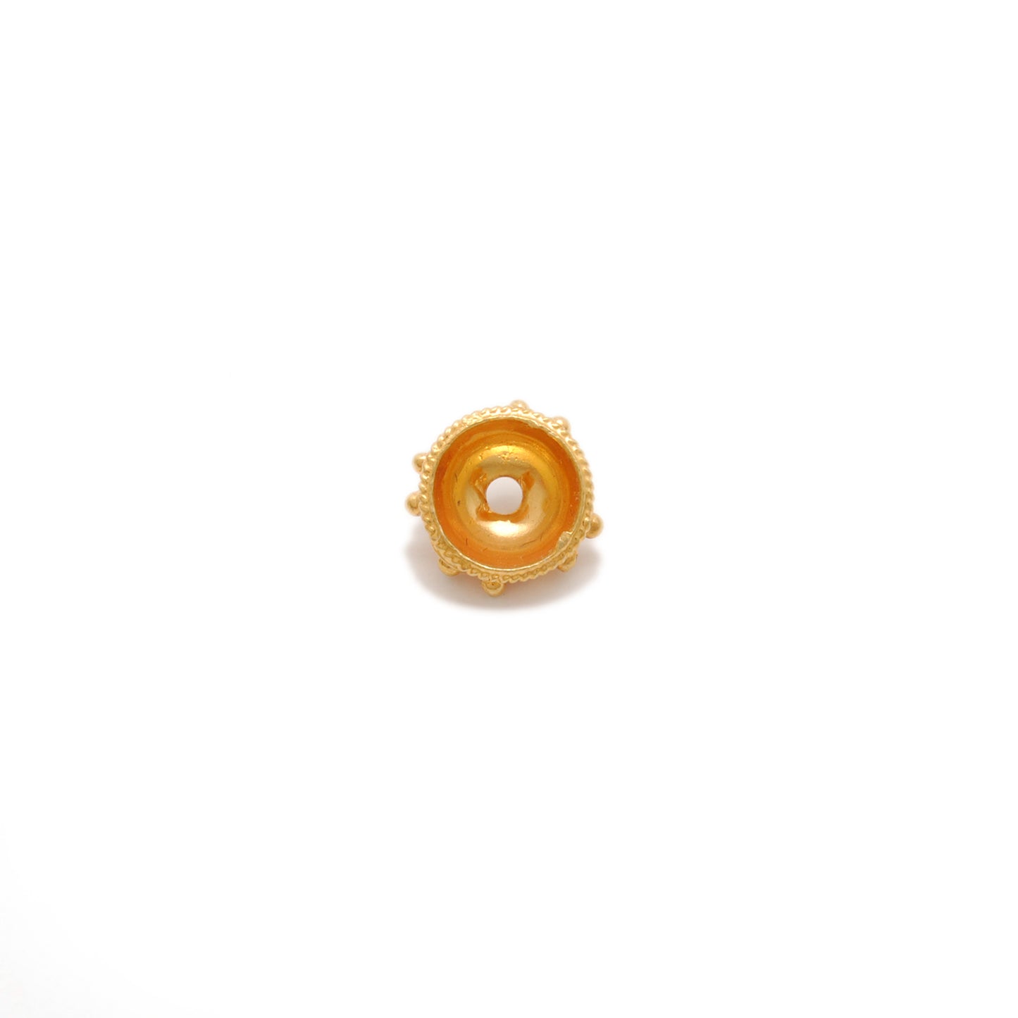 18K Gold Flower Bead Cap – Elegant Antique Jewelry Spacer End Cap