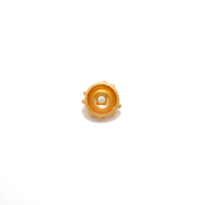 18K Gold Flower Bead Cap – Elegant Antique Jewelry Spacer End Cap