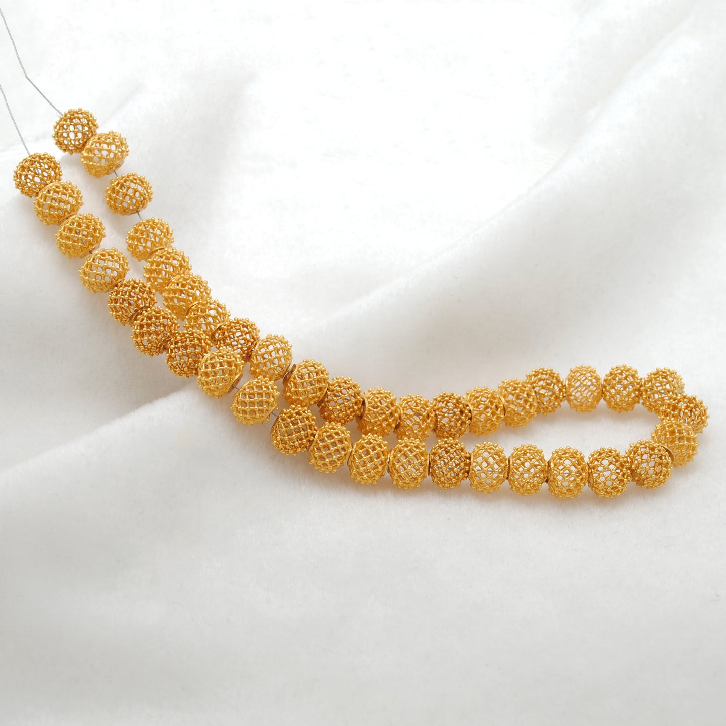 18k Gold Spacer Ball Beads Spike DIY For Making Bracelet Necklace 1pc
