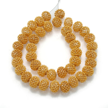 18k Gold Spacer Ball Beads Spike DIY For Making Bracelet Necklace 1pc
