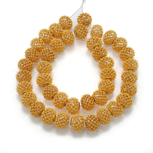 18k Gold Spacer Ball Beads Spike DIY For Making Bracelet Necklace 1pc