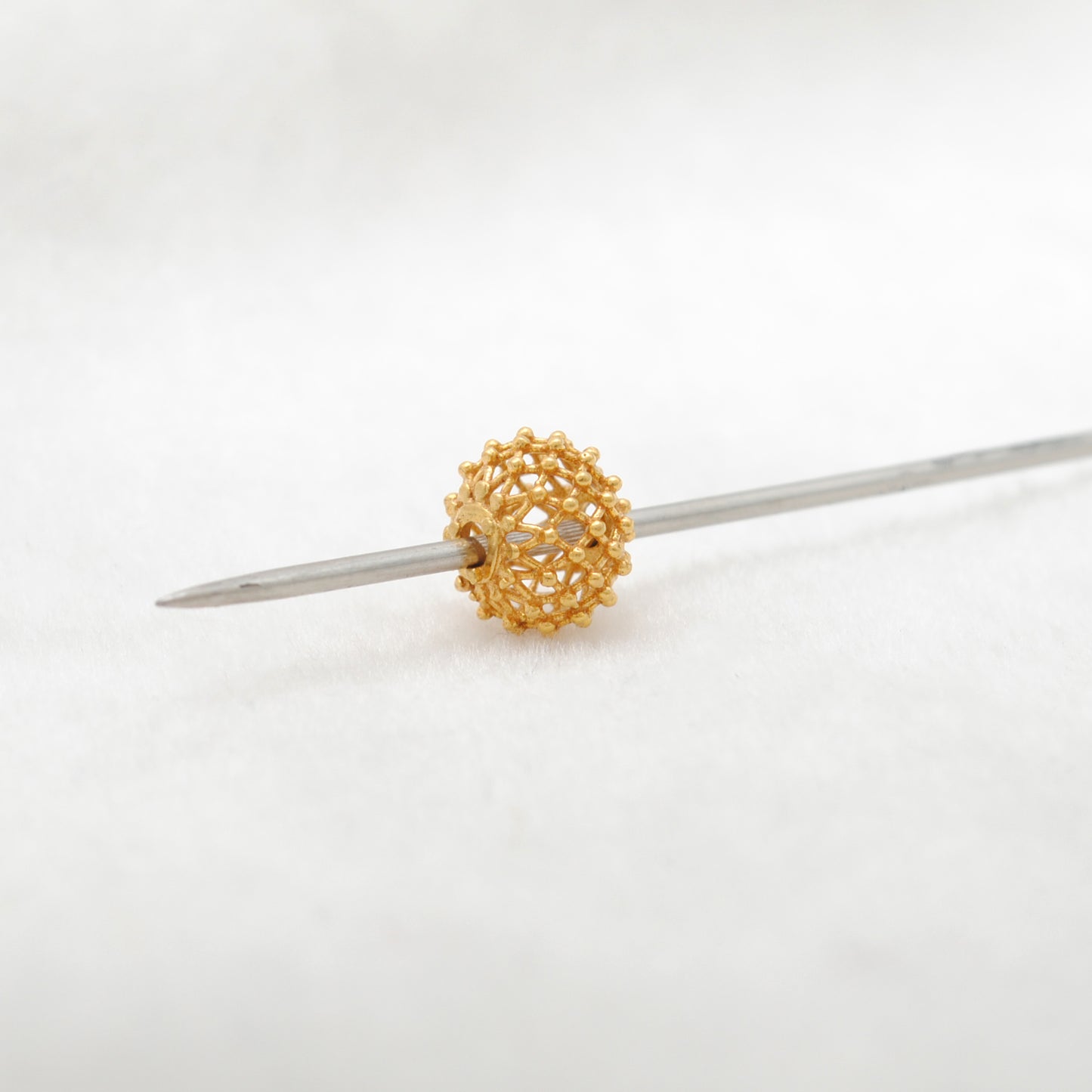 18k Gold Spacer Ball Beads Spike DIY For Making Bracelet Necklace 1pc