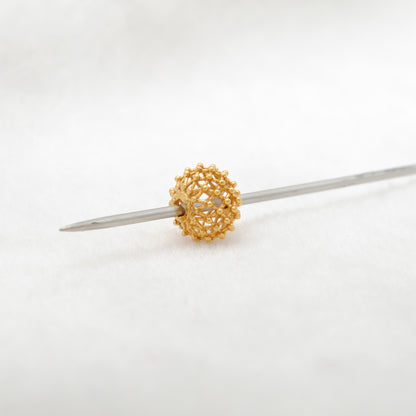 18k Gold Spacer Ball Beads Spike DIY For Making Bracelet Necklace 1pc